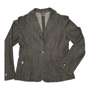 Banana Republic Gray Denim Blazer Size 14